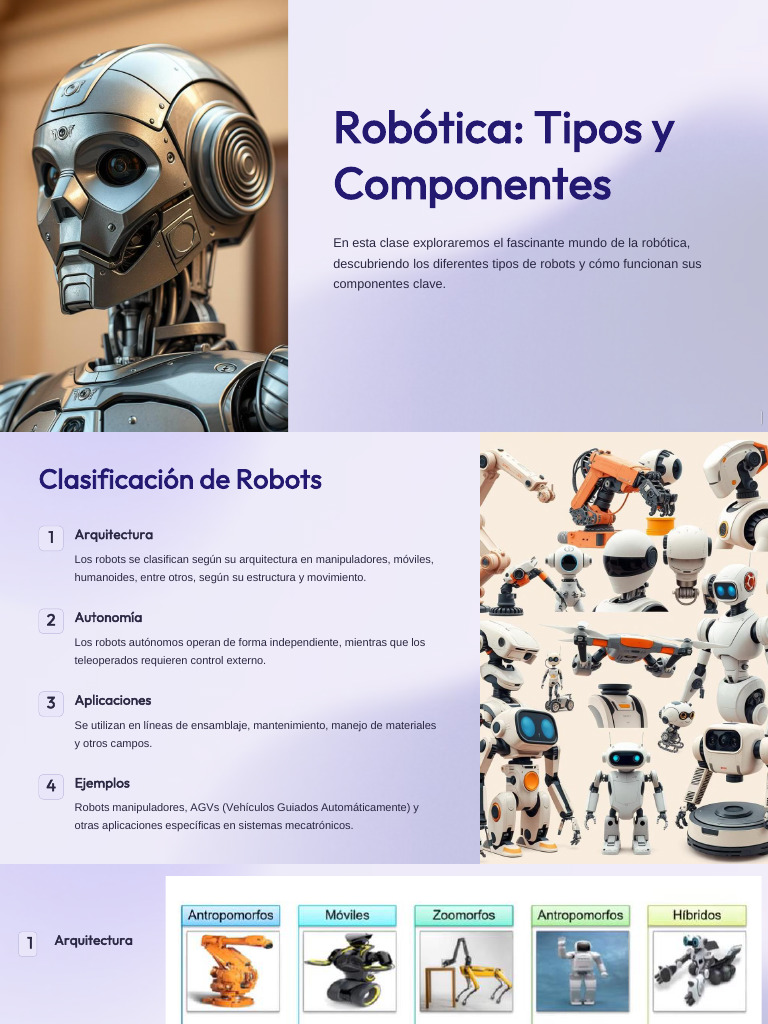 Tipos y Componentes de Robots | PDF | Robot | Robótica