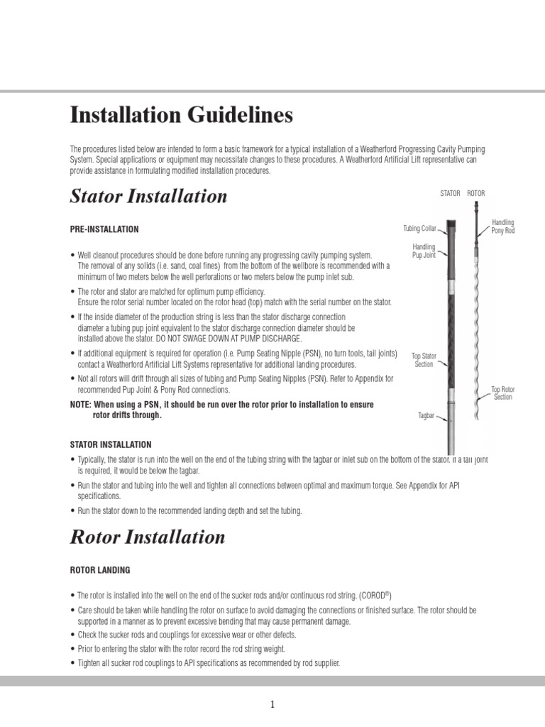 Installing Weatherford Pump Systems | PDF | Pump | Manufactured Goods