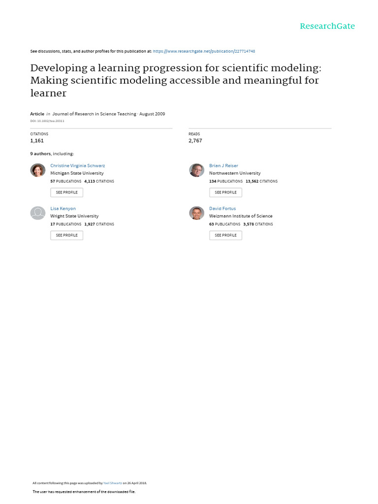 Developing A Learning Progression For Scientific M | PDF