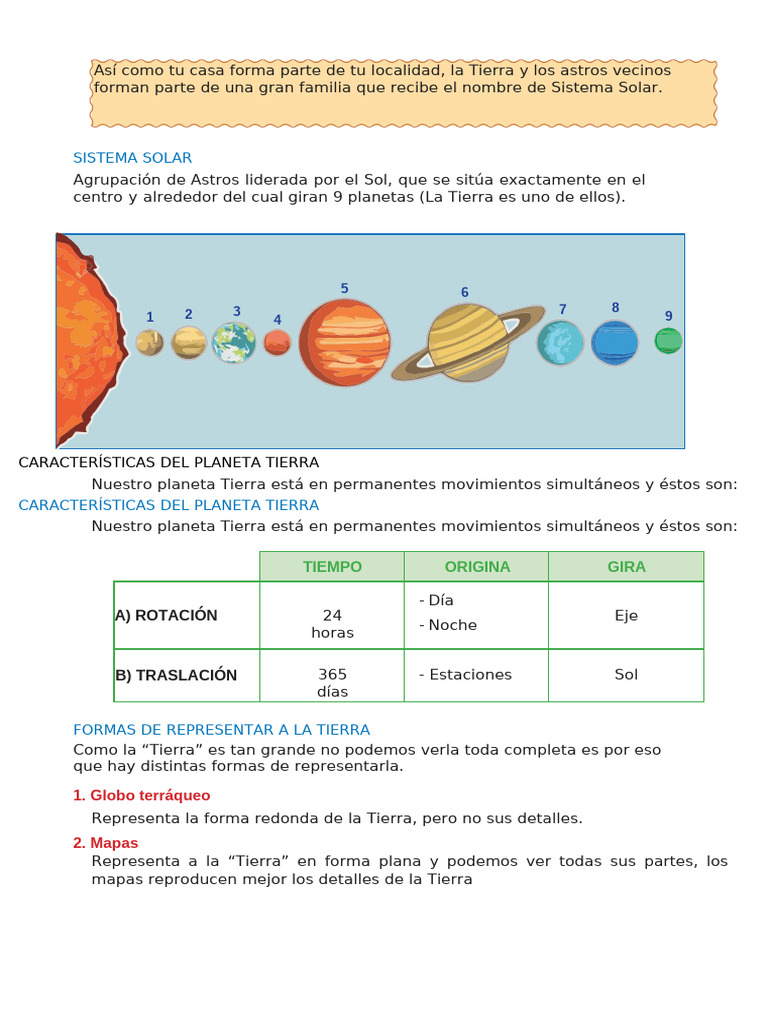 Nuestro Planeta Tierra para Tercer Grado de Primaria | PDF | Tierra ...