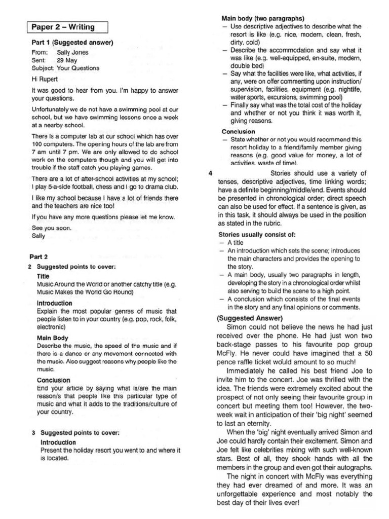 Suggested Writing Answers | PDF