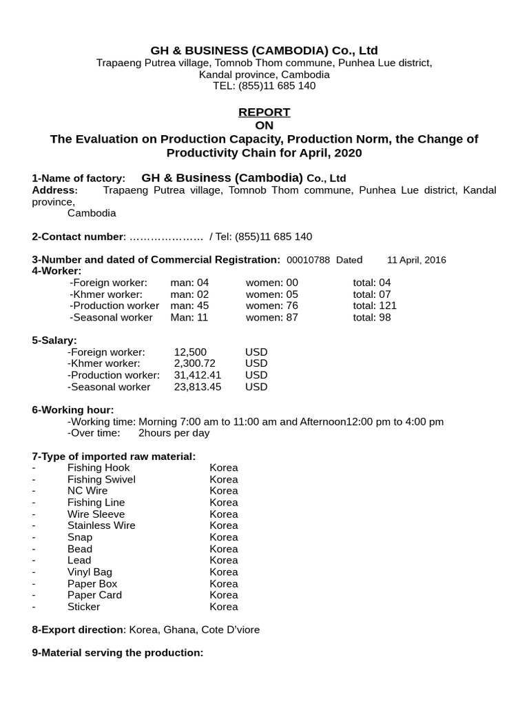 Revised GHB Report Evaluation Production Capacity 2 | PDF