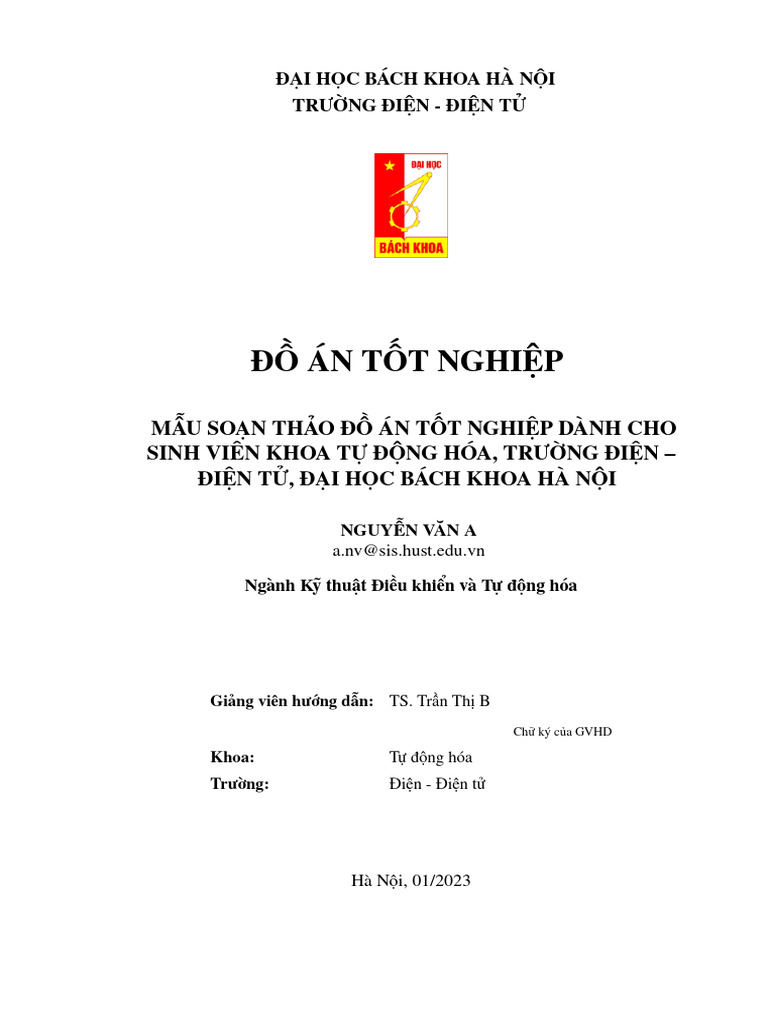 Thesis Template DAE SEEE HUST | PDF
