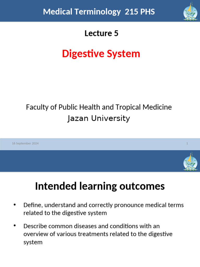 Digestive System Lecture Notes | PDF | Human Digestive System | Wellness