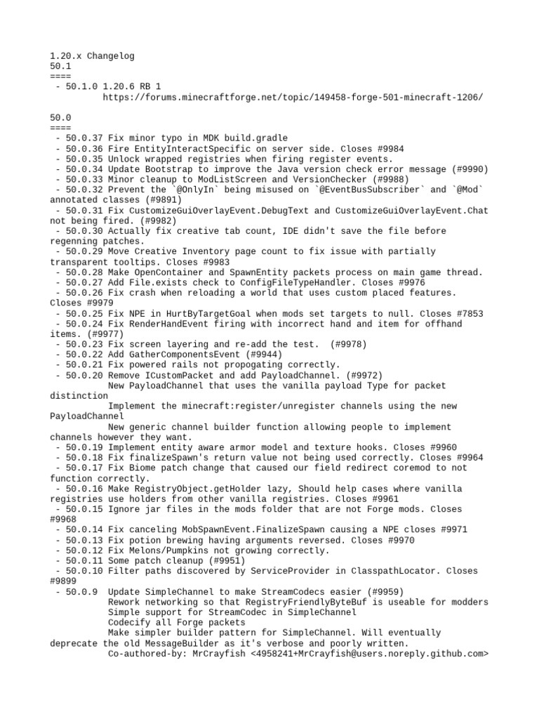 Change Log | PDF