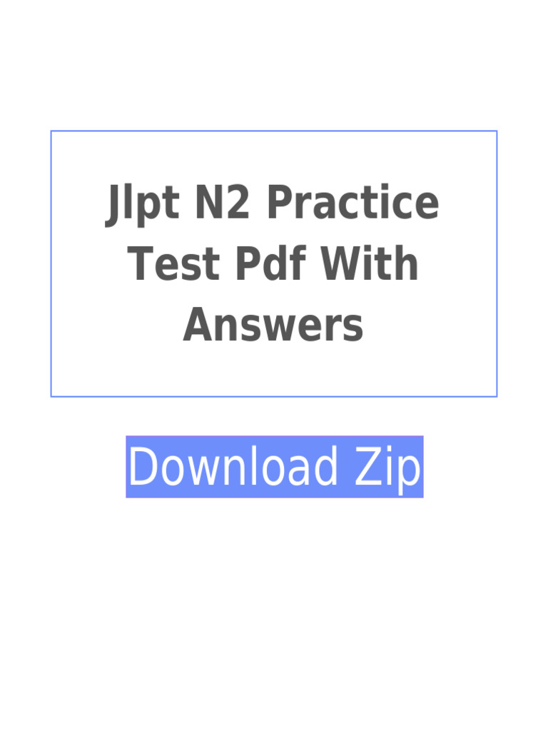 Jlpt n2 practice test pdf with answers pdf