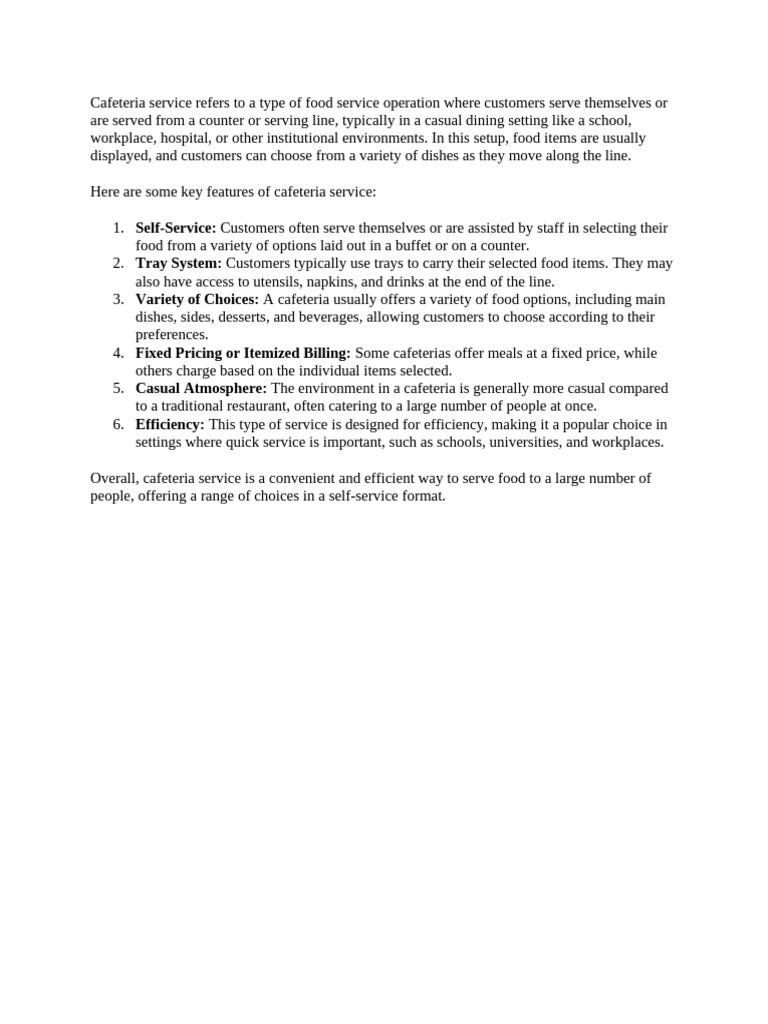 Cafeteria Pdf