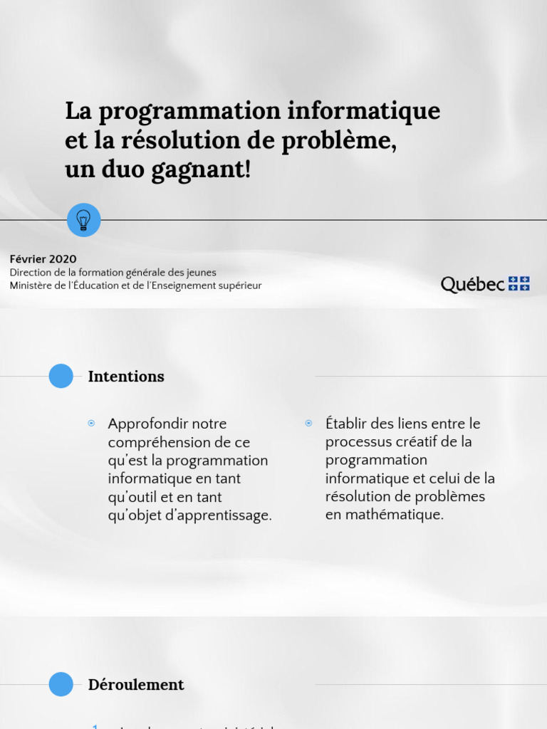 Presentation Programmation Resolution Problemes | PDF