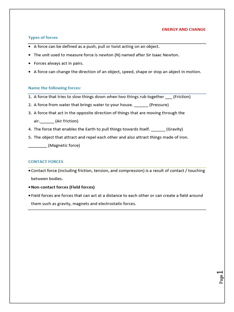 Grade 9 Informal Activities Energy and Change Teacher Guide | PDF