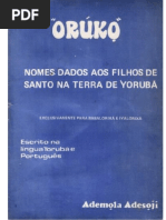 ORUNKO Nomes Dados Aos Filhos de Santo (Ademola Adesoji)
