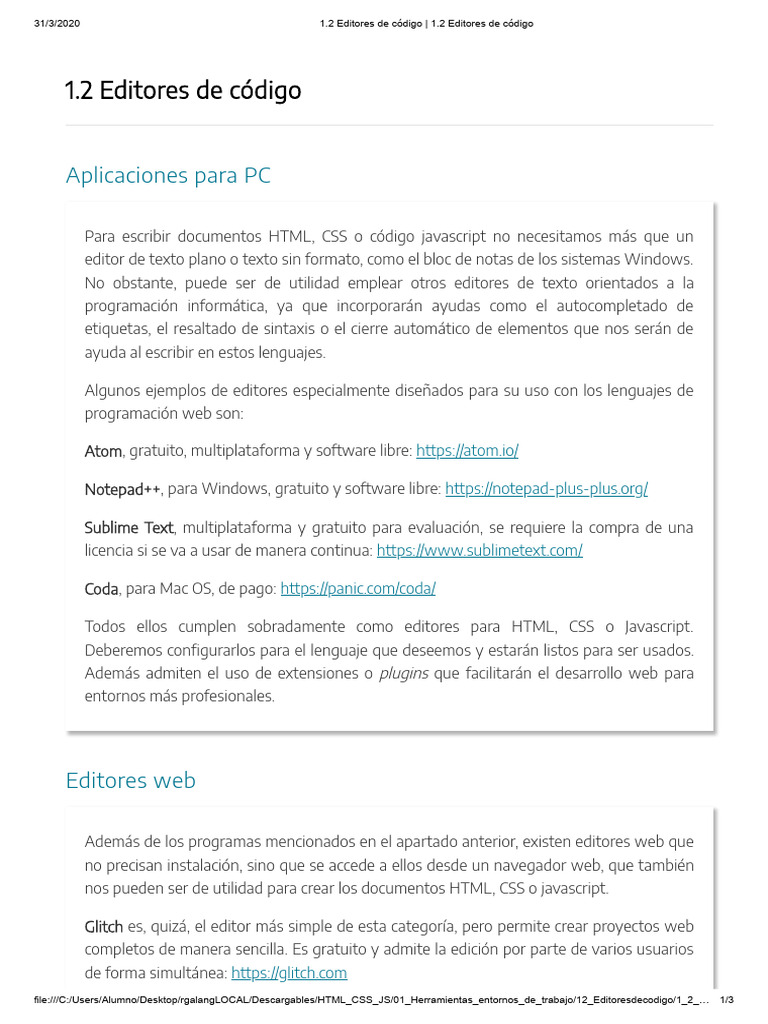 1 2 Editores de Código | PDF