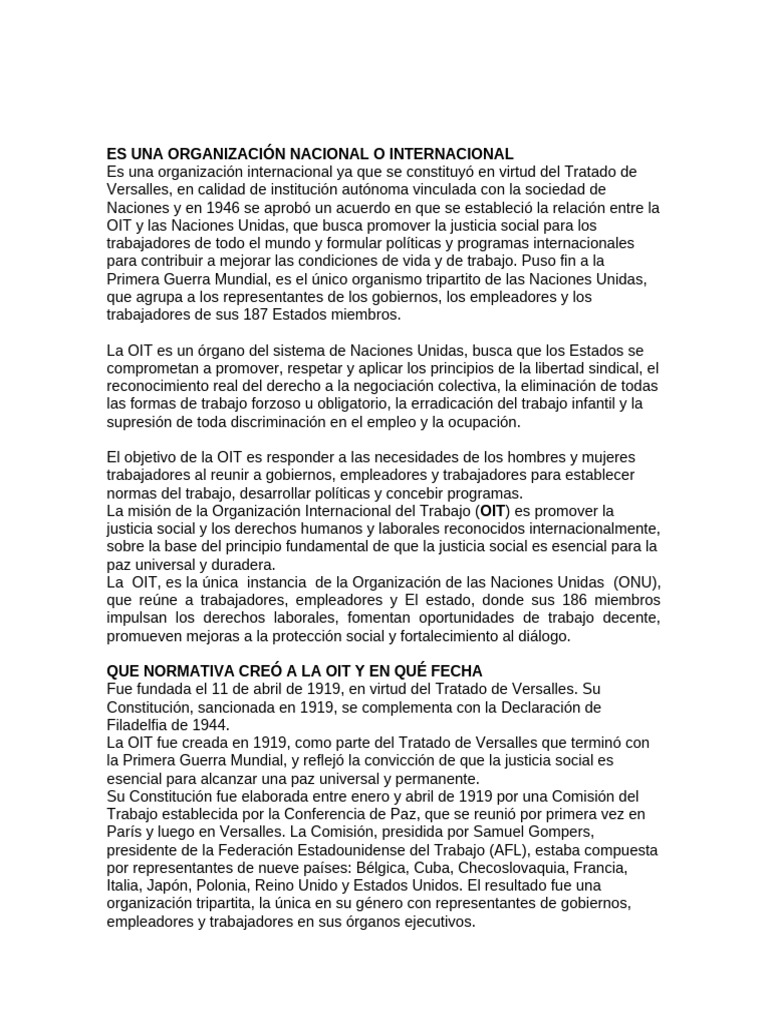 La OIT | PDF | Organización Internacional del Trabajo | Gobierno