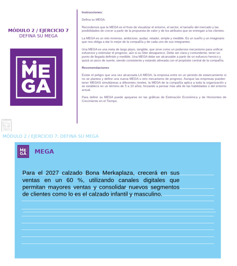 Modulo 2 - Ejercicio 7 - Defina Su Mega | PDF