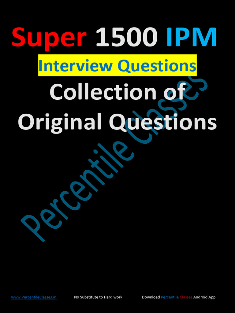 Super 1500 Part A Original Interview Questions IPM | PDF