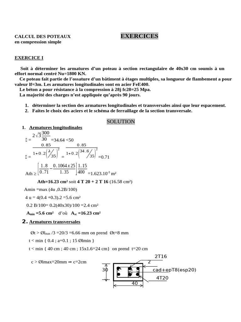 Exercices Compression Simple | PDF