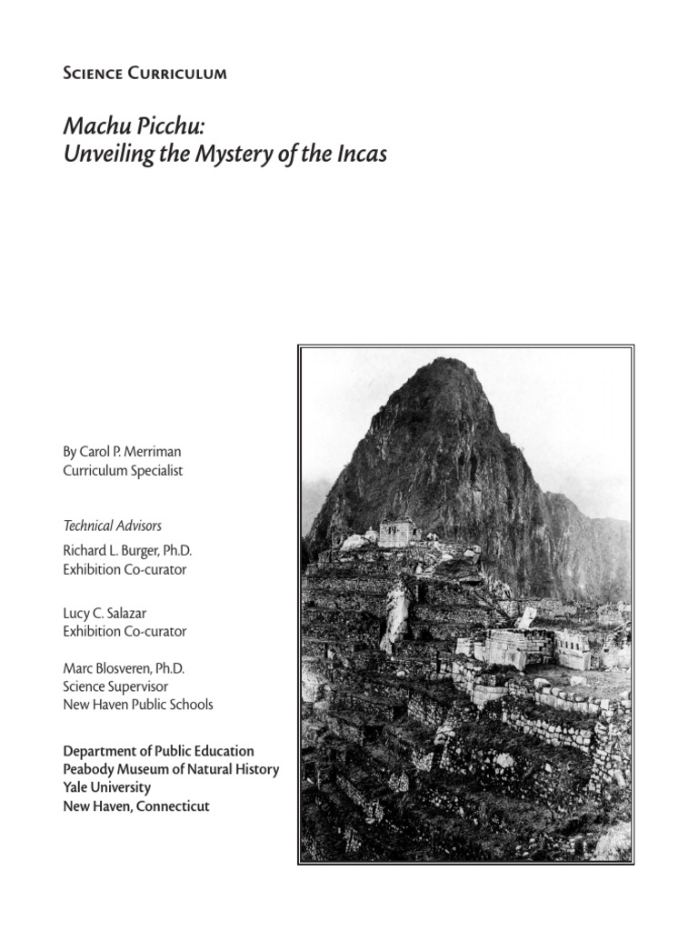 Machu Picchu Unveiling The Mystery of TH PDF