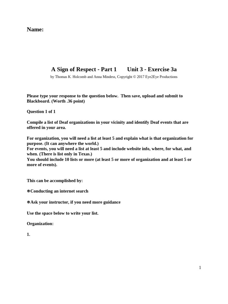 A sign of respect part 1 unit 3 4 exercise 3 4 pdf