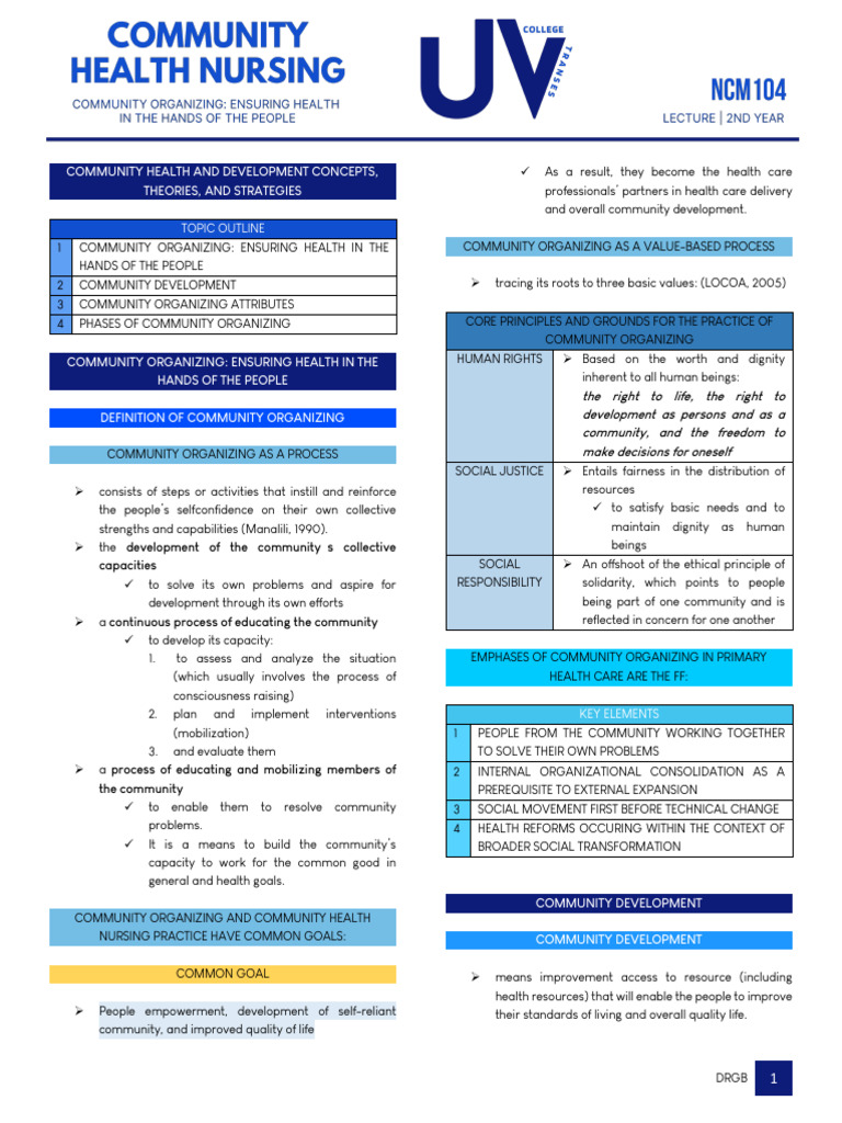 Community Health Organizing Strategies | PDF | Community | Empowerment