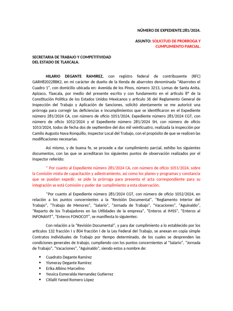 Prorroga Laboral | PDF