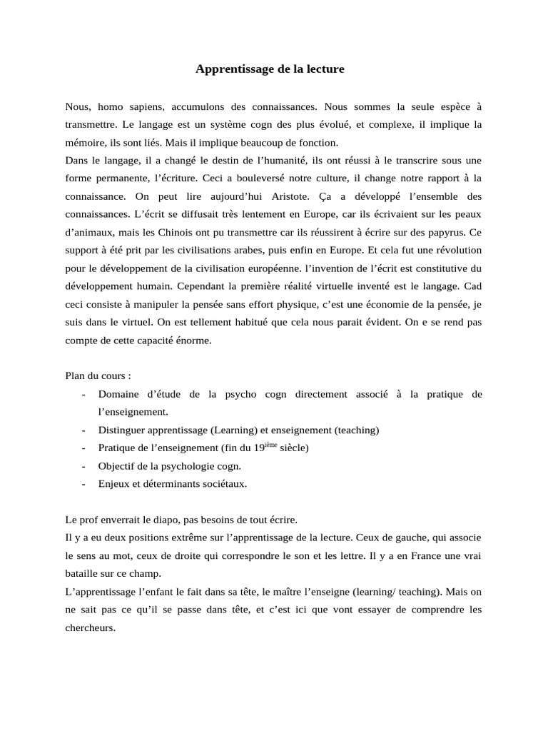 Méthodes d'apprentissage de la lecture | PDF | Syllabe | Arts du ...