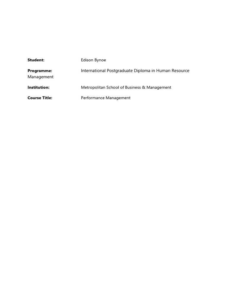 Performance Management | PDF