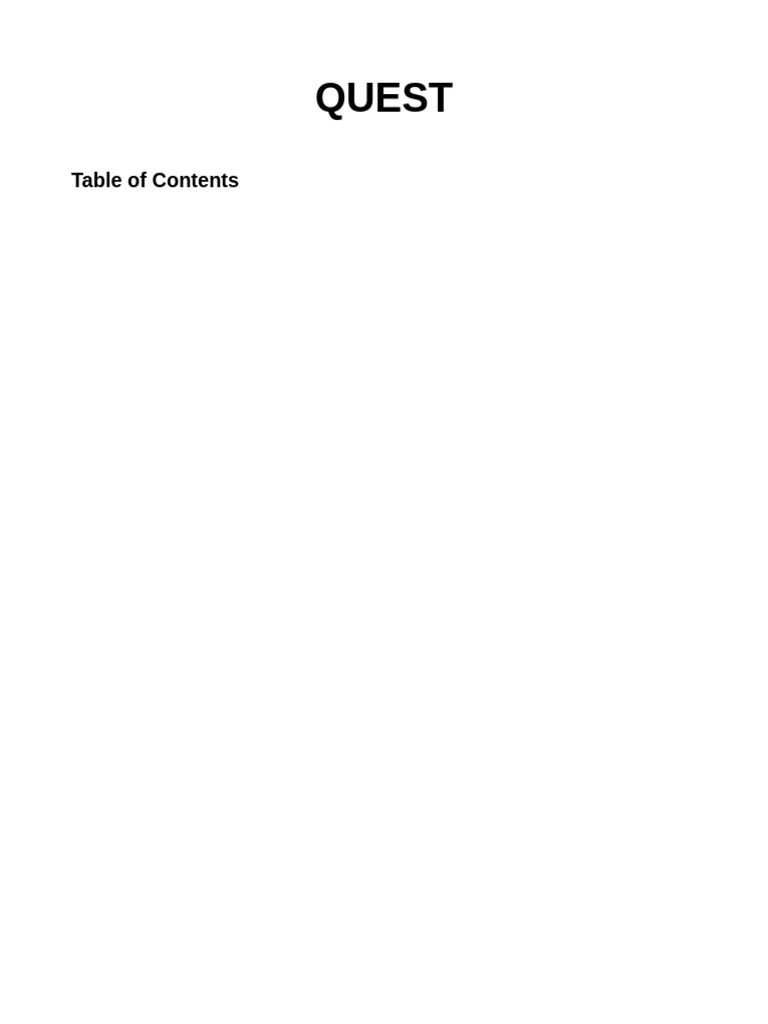 QUEST Rulebook | PDF