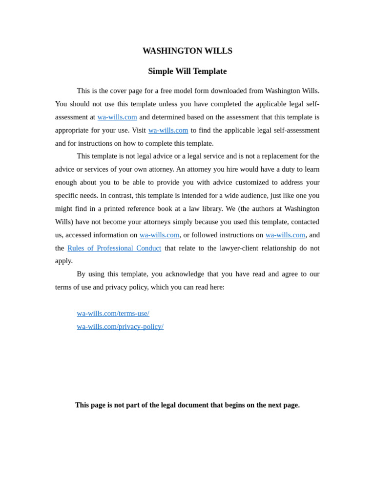 Simple Will Template | PDF