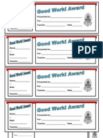 Good Work Award (Coupons) Template