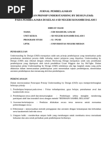 JURNAL PEMBELAJARAN UbD
