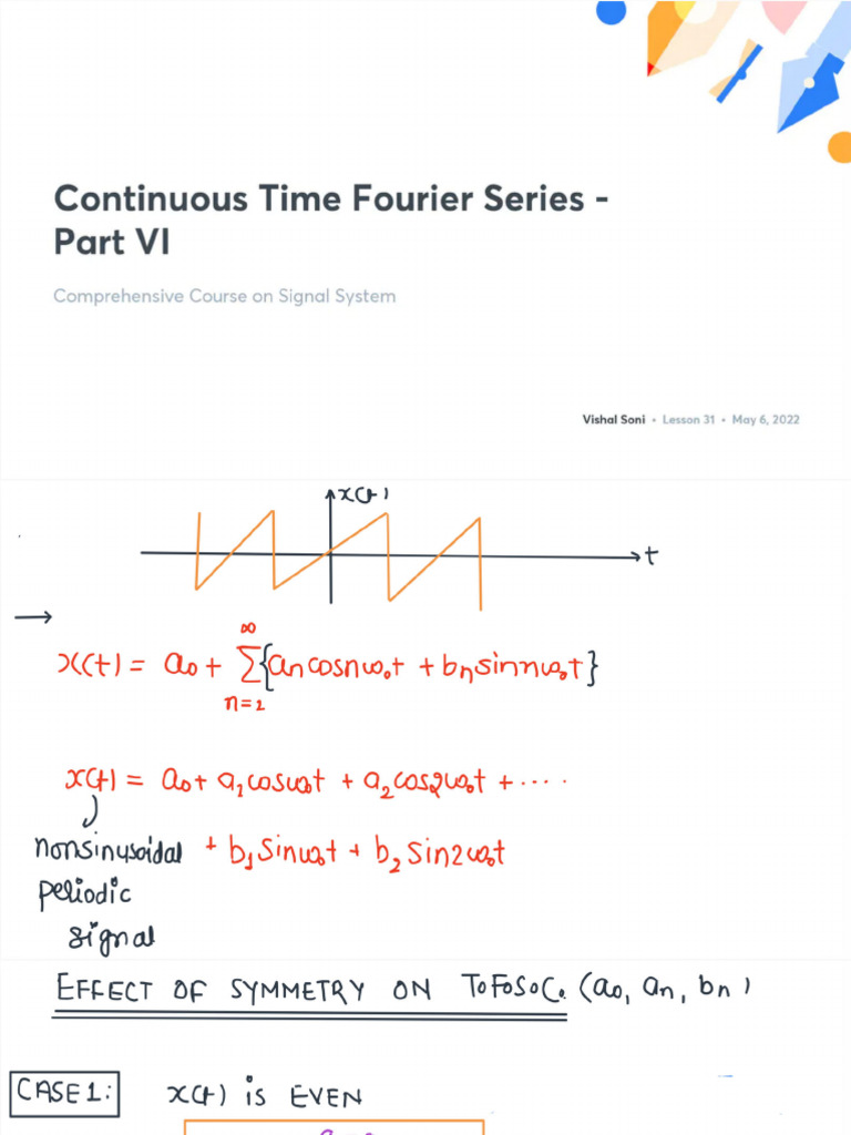 27.continuous Time Fourier Series | PDF