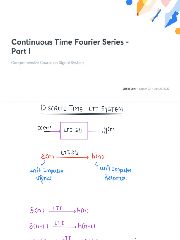 20.continuous Time Fourier Series | PDF