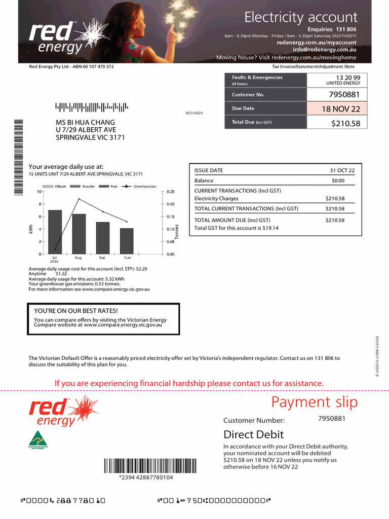 Direct Debit: Ms Bi Hua Chang U 7/29 Albert Ave Springvale Vic 3171 | PDF
