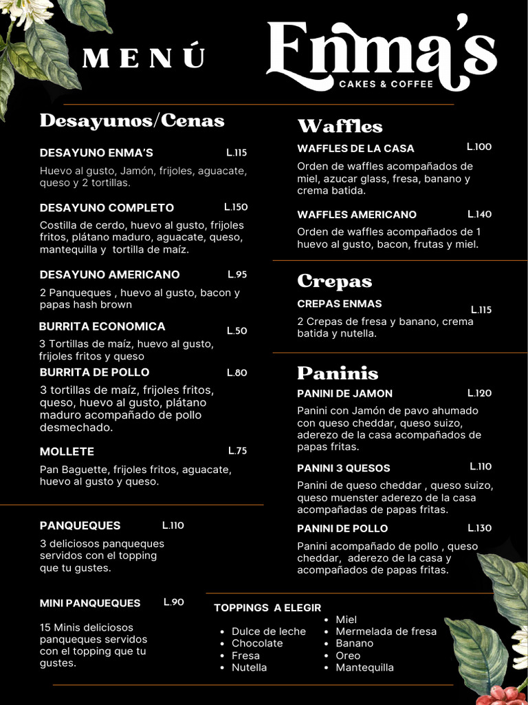 Menu Enma's Coffee PDF | PDF