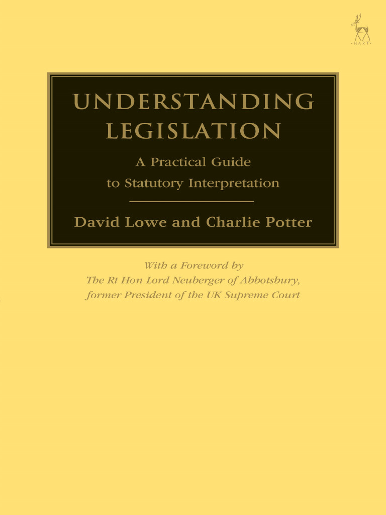 Understanding Legislation A Practical Guide To Statutory Interpretation ...