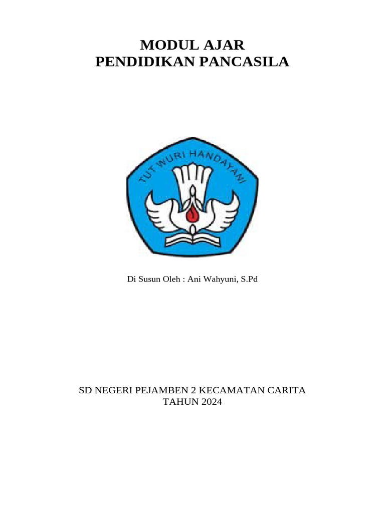Modul Ajar Pendidikan Pancasila - Kls 1 SD PJM 2 (Repaired) | PDF