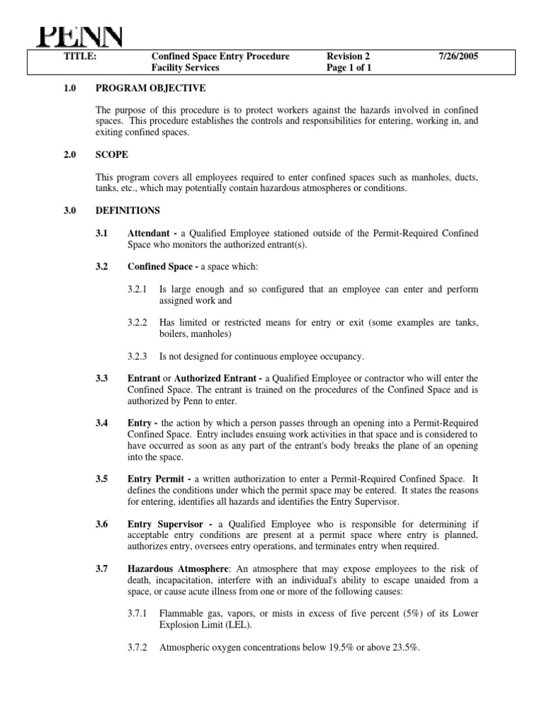 Confined Space Procedure Ventilation (Architecture) Occupational Safety And Health