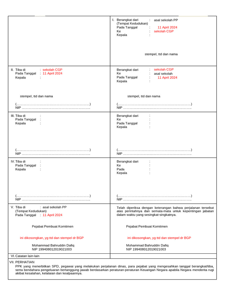 Format SPPD PI - April 2024 | PDF