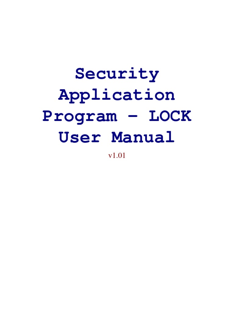 LOCK Security Application User Manual | PDF