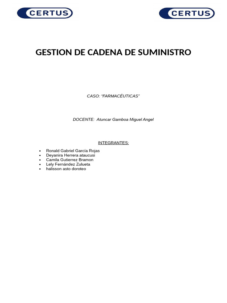 Gestion de Cadena de Suministro Aa12.1 | PDF | Cadena de suministro ...