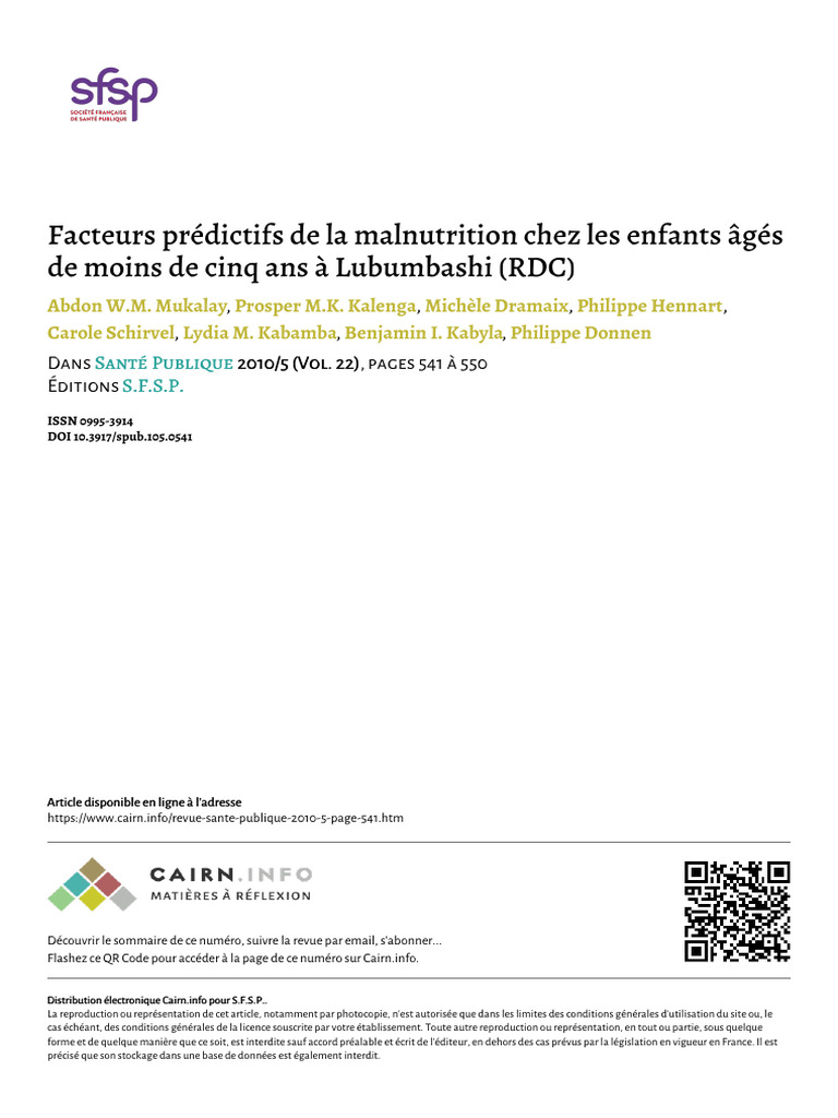 Factors Associated With Malnutrition in Children Aged Under Five Years ...