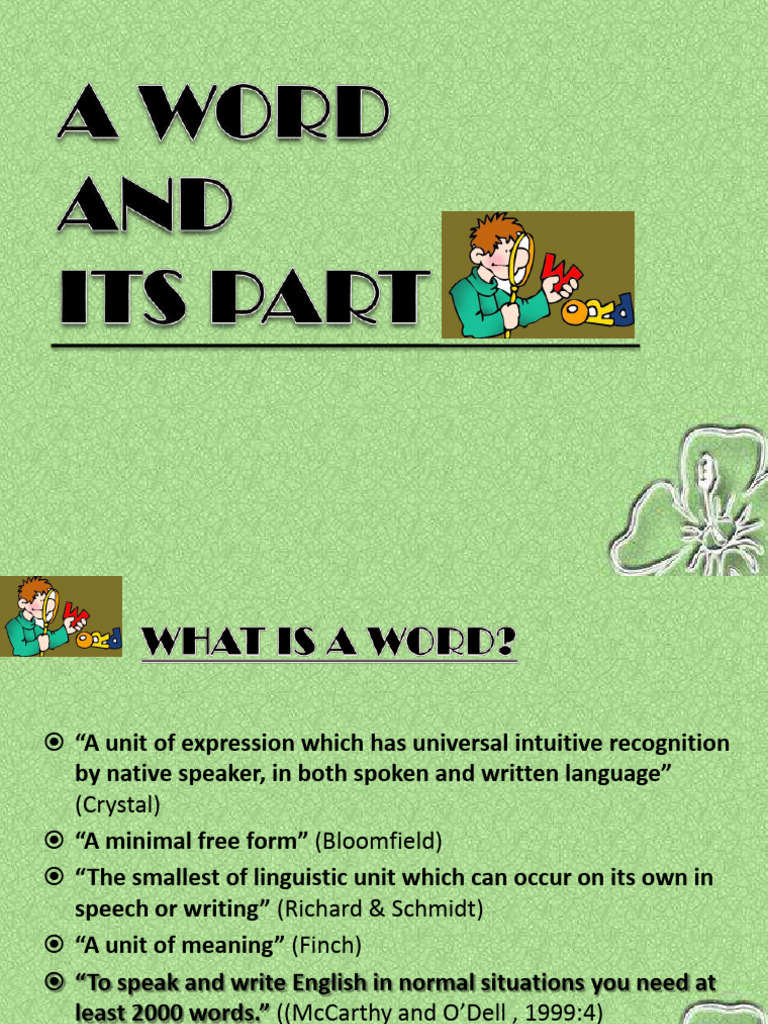 A WORD AND ITS PART - For Students | PDF