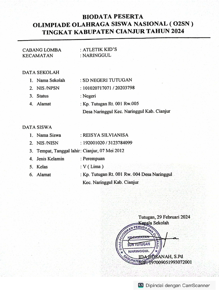 Biodata Atlit | PDF