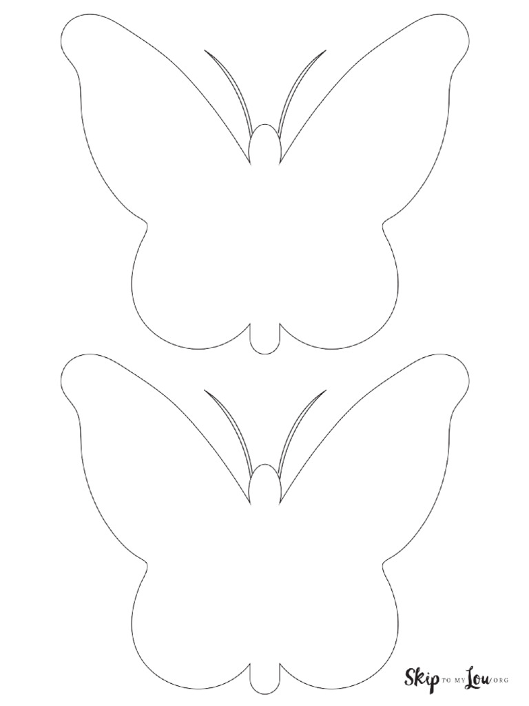 Medium Simple Butterfly Outline | PDF