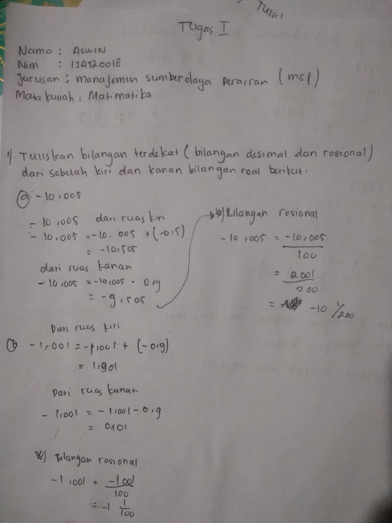 Tugas 1 Matimatika Pdf