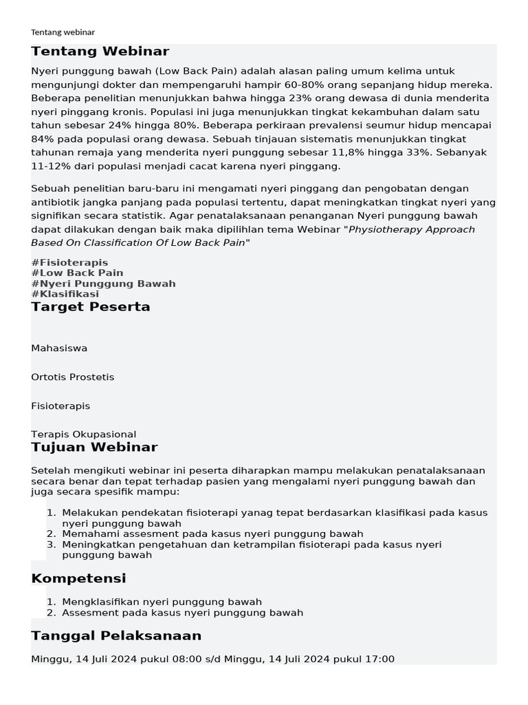Tentang Webinar | PDF