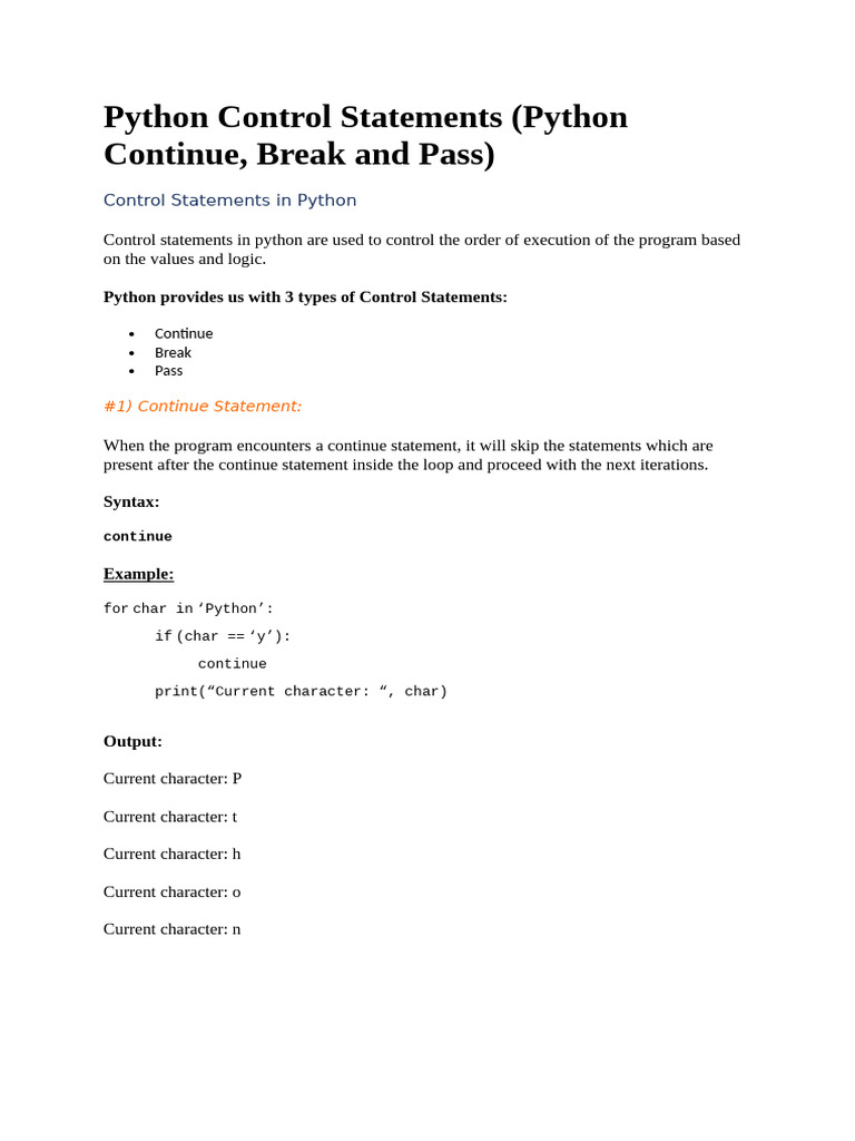Python control statements pdf