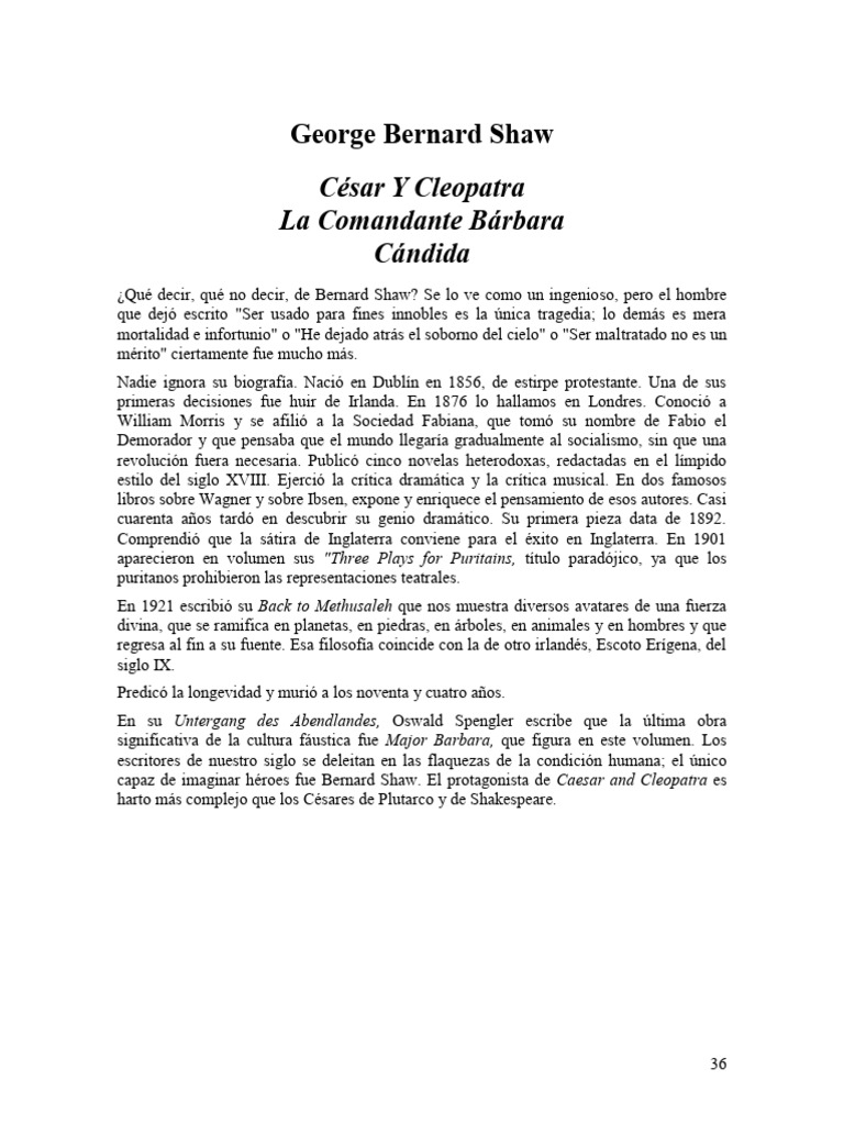 Prólogo Bernard Shaw | PDF