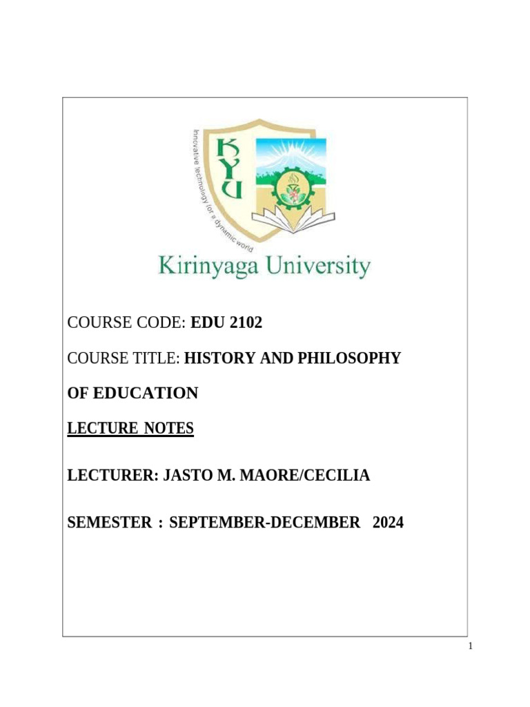 History and Philosophy of Education Notes | PDF | Ancient Egypt ...
