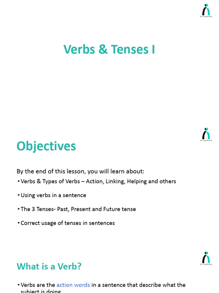Week 3 Session 2 Verb Tense I - in Class Session | PDF