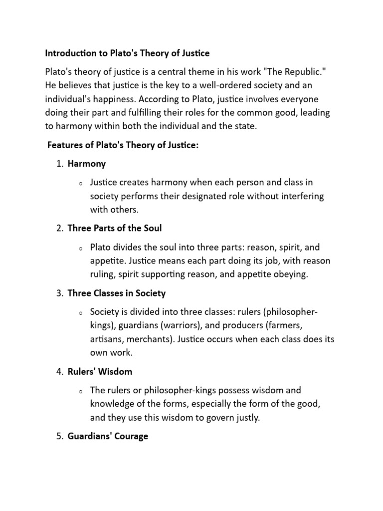 Concept Of Justice By Plato